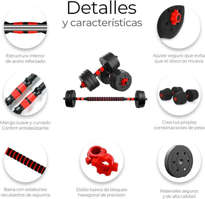 set pesas 60 libras PRO + Set Bandas Tubulares 100 LBS