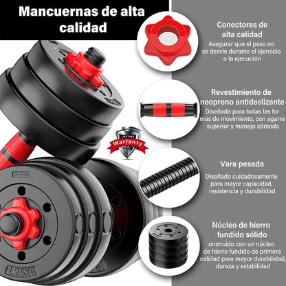 Kit PRO Multifuncional 3 en 1   peso 80 libras + barra larga 1,40 M +OBSEQUIO