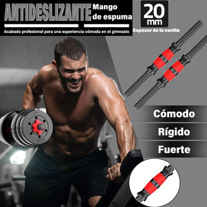 Kit PRO Multifuncional 3 en 1   peso 80 libras + barra larga 1,40 M +OBSEQUIO