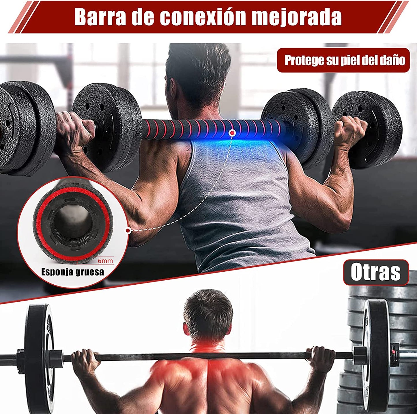 set pesas 60 libras PRO + Set Bandas Tubulares 100 LBS