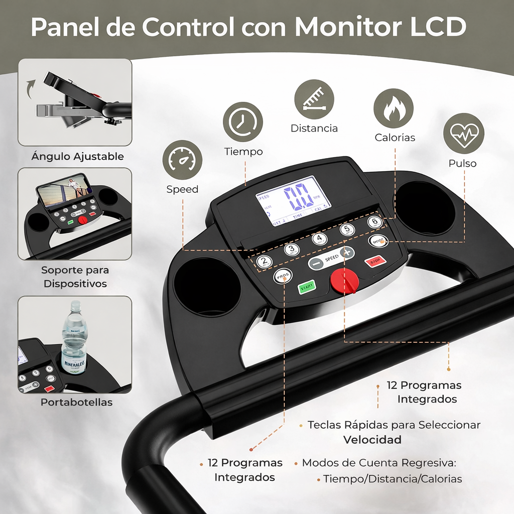 Caminadora Trotadora Eléctrica de Alto Rendimiento motor 2.5HP y Garantía de 1 Año