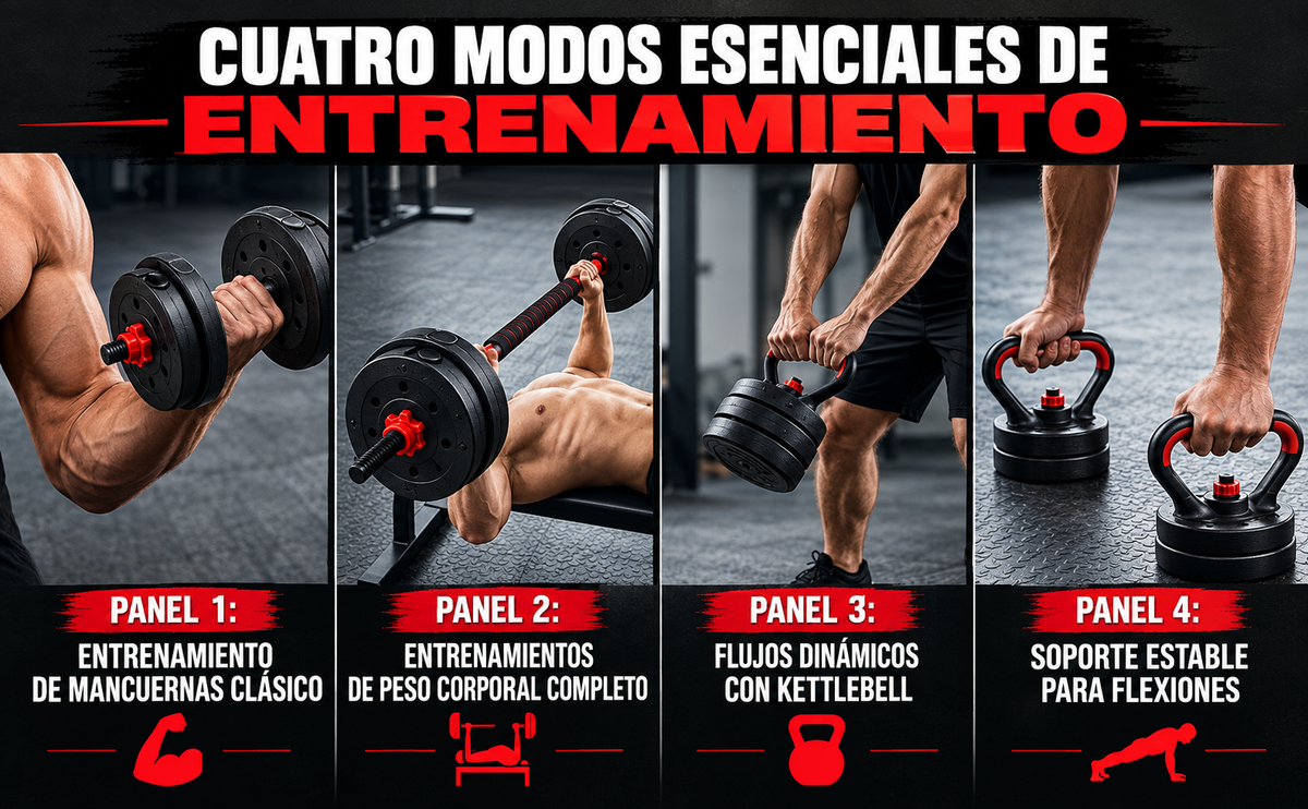 Kit de Pesas PRO 100 lb + Pesa Rusa + Barra 1,40 m 🎁 OBSEQUIO