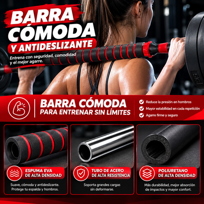Kit de Pesas PRO 100 lb + Pesa Rusa + Barra 1,40 m 🎁 OBSEQUIO