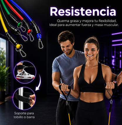 set pesas 60 libras PRO + Set Bandas Tubulares 100 LBS