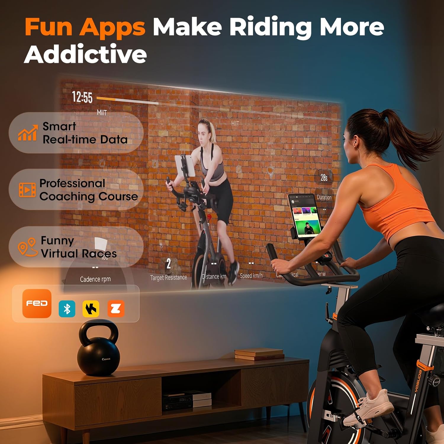 Bicicleta spinning  YOSUDA PRO con Resistencia magnética Volante 20 KG Ultra Silenciosa