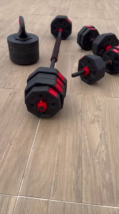 Kit de Pesas PRO 100 lb + Pesa Rusa + Barra 1,40 m 🎁 OBSEQUIO
